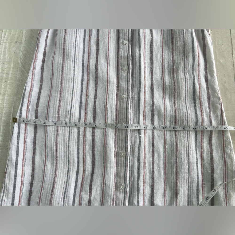 Garnet Hill 100% Linen Striped Sleeveless
Button Down Shirt Dress Size 10 - Picture 5 of 8